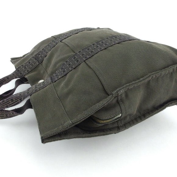 HERMES tote bag ale line gray gray canvas Auth used T18240 - Picture 3 of 9